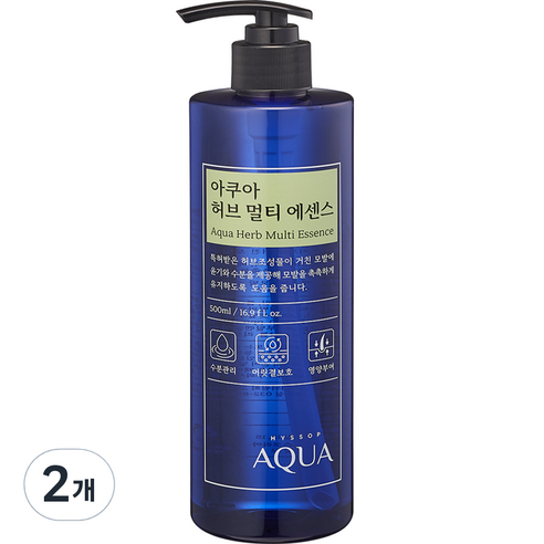 히솝 아쿠아 허브 멀티 헤어 에센스, 2개, 500ml