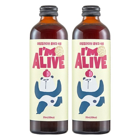 아임얼라이브 콤부차 유리병 석류, 315ml, 1개입, 2개