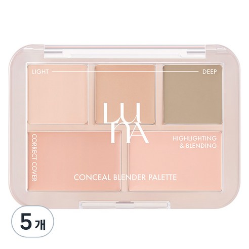 루나 컨실 블렌더 팔레트 6g, 4호 퍼펙트 커버 미디움, 5개