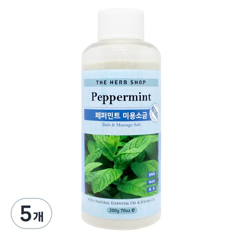 더허브샵 페퍼민트 마사지 미용소금, 200g, 5개