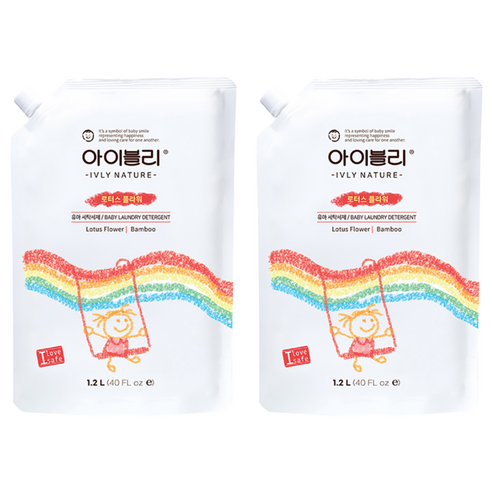 아이블리네이쳐 대나무 성분 유아세제 로터스 플라워향 1.2L, 2개