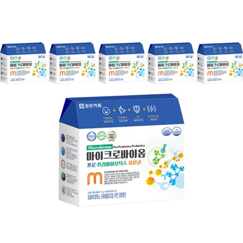 일양약품 마이크로바이옴 프로 프리바이오틱스 유산균, 6개, 300g(5g x 60포)