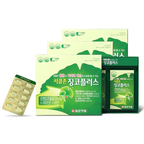 일양약품 서클존 징코플러스, 120정, 3개