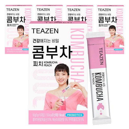 티젠 콤부차 피치, 50g, 5개