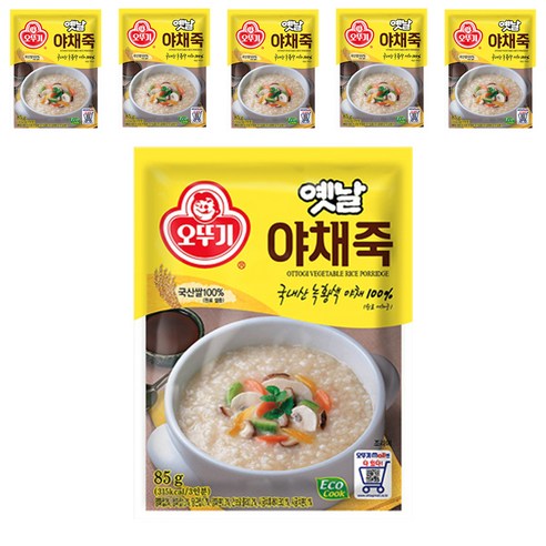 오뚜기 야채죽, 6개, 85g