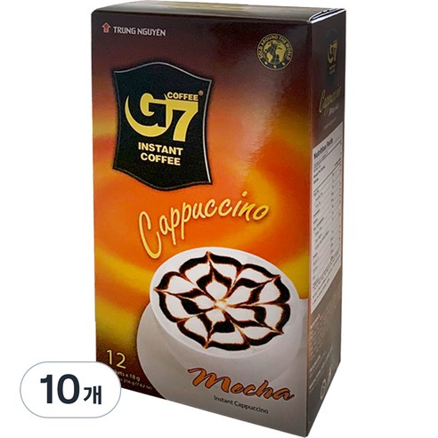 G7 카푸치노 모카 커피믹스, 18g, 12개입, 10개
