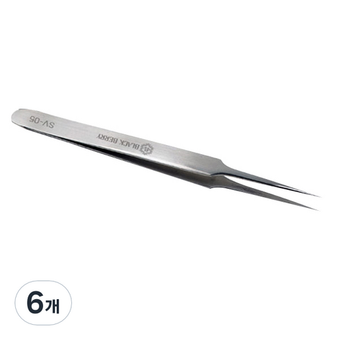 블랙베리 속눈썹연장 핀셋, SV-05, 6개