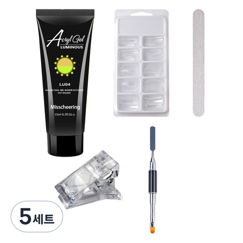 스위스녹스 인조 손톱 연장 야광 폴리젤 5종 세트, 5세트, LU04