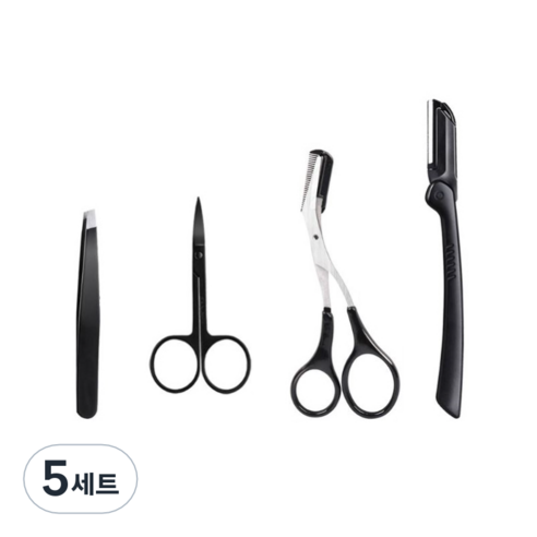 몬드로우 다용도 휴대용 남자 여자 눈썹 정리 도구 4종 세트, 5세트, 혼합색상