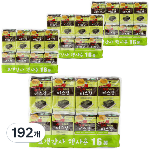 미스김 광천 재래 도시락김, 192개, 4g