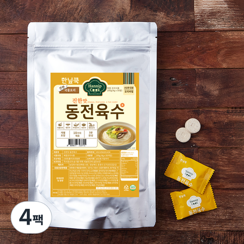 한닢쿡 진한맛 동전육수, 200g, 4팩