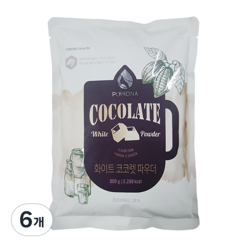 포모나 화이트코코렛 초코 파우더, 800g, 1개입, 6개