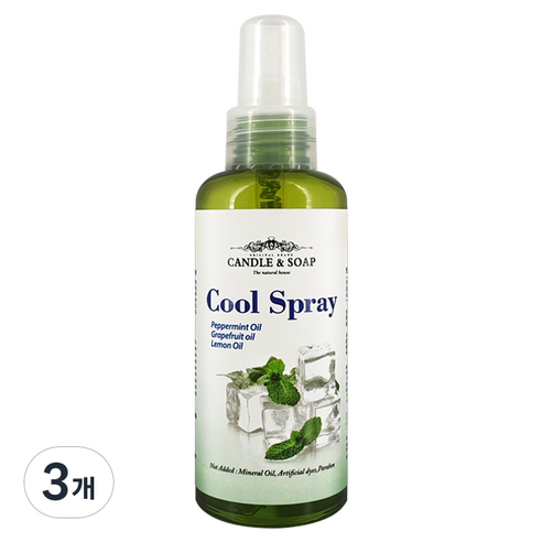 캔들앤솝 피부에 뿌리는 쿨스프레이 바디미스트 페퍼민트향, 150ml, 3개