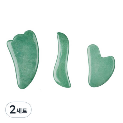 브릴리홈 원석 스톤 마사지 괄사 3종 세트, 2세트