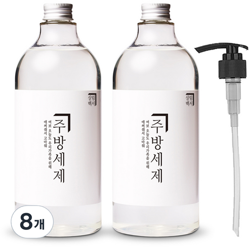 살림백서 주방세제 청귤향 + 전용펌프 세트, 1L, 8개