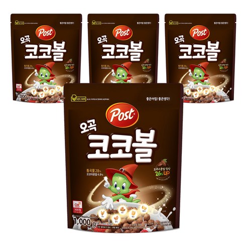 포스트 오곡 코코볼 시리얼, 1kg, 4개