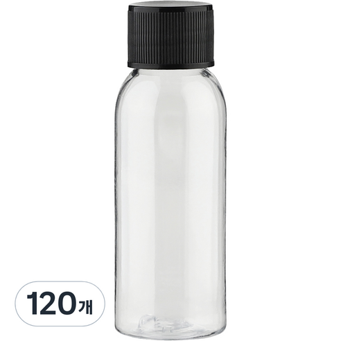단마개 플라스틱 용기 30ml, 120개, 투명 + 블랙