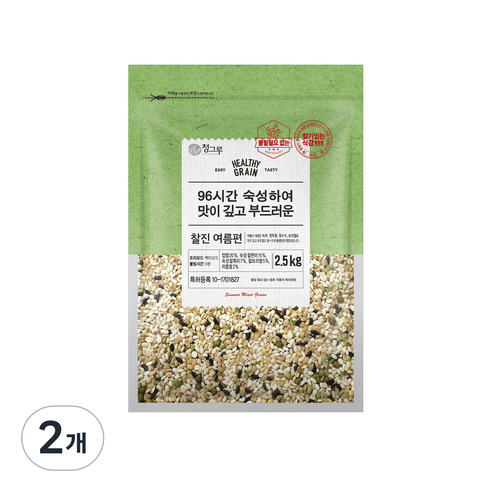청그루 96시간 숙성하여 맛이 깊고 부드러운 찰진 여름편 잡곡, 2.5kg, 2개