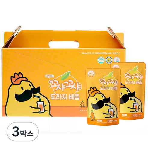 꼬샤꼬샤 도라지 배즙 스탠딩 파우치 타입, 2.2L, 3박스