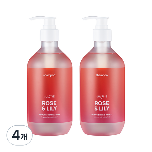 줄라이미 퍼퓸 헤어 탈모 완화 샴푸 로즈앤릴리, 500ml, 4개