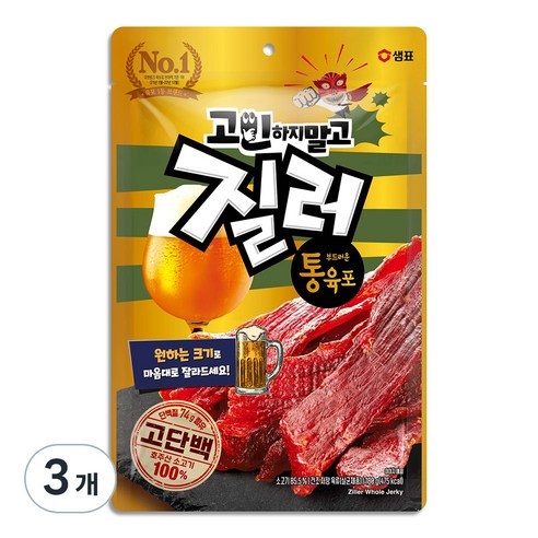 질러 부드러운 통육포, 180g, 3개