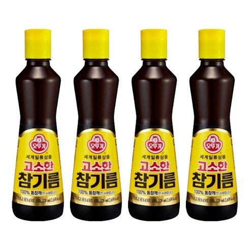 오뚜기 고소한 참기름 병, 320ml, 4개