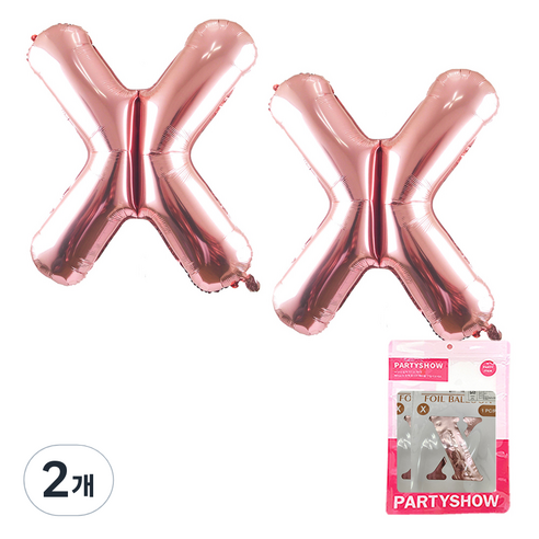 파티쇼 알파벳 은박 풍선 대 2p, 로즈골드(X), 2개