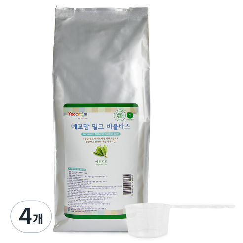 예꼬맘 밀크 버블바스 입욕제 피톤치드향 리필, 1000g, 4개