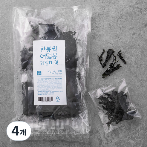 기장물산 한봉씩 여덟봉 기장미역, 80g, 4개