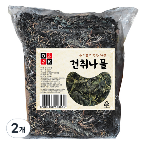 오케이 건취나물, 100g, 2개