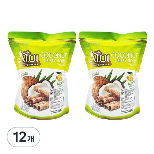 아로이 코코넛롤 크리스피롤 망고향, 80g, 12개