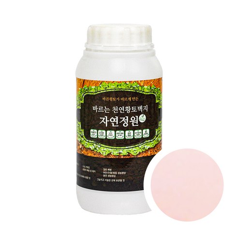 바른황토 바르는 천연황토벽지 자연정원 페인트 1L, 연분홍, 1개