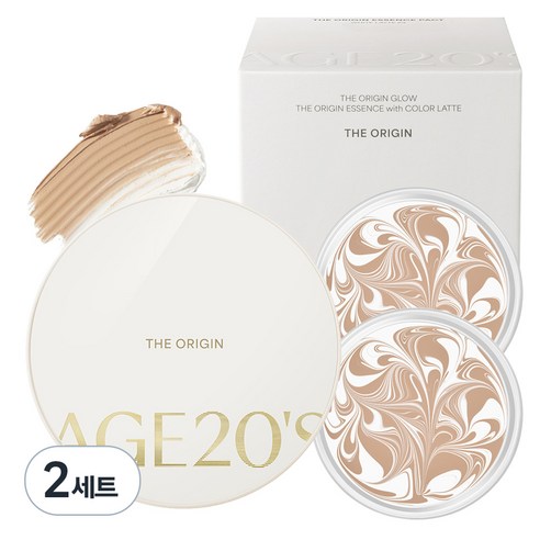 에이지투웨니스 디오리진 에센스 파운데이션 팩트 본품 12.5g + 리필 12.5g, 21호 화이트라떼, 2개