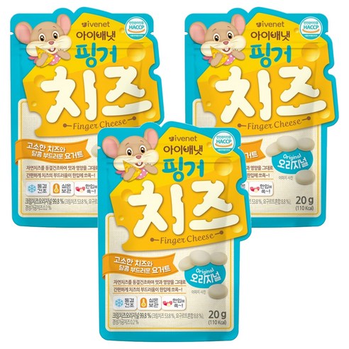 아이배냇 핑거 치즈 오리지널 20g, 치즈맛, 3개
