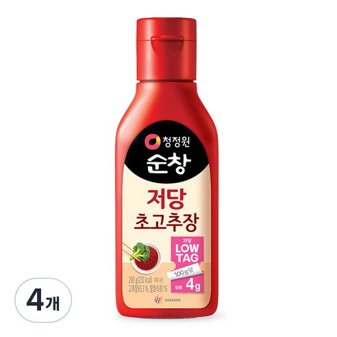 청정원순창 저당 초고추장, 290g, 4개