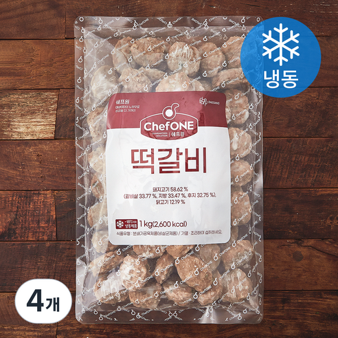 쉐프원 떡갈비 (냉동), 1kg, 4개