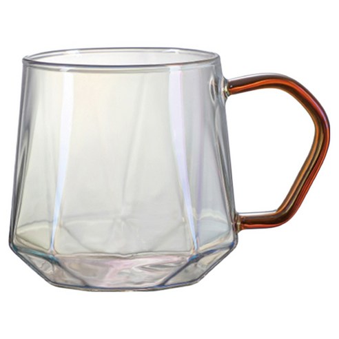 마린글라스 내열유리 컬러리 앵글 머그컵 400ml, 브라운, 1개
