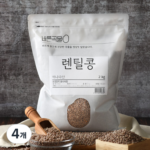 바른곡물 렌틸콩, 2kg, 4개