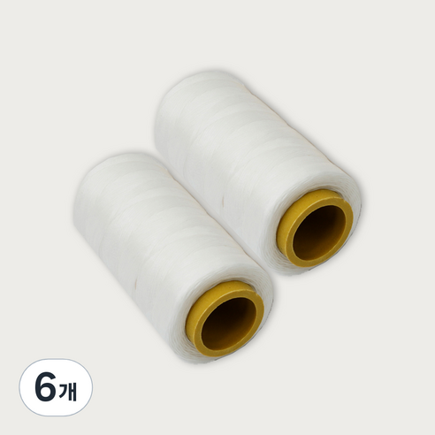 가죽공예 왁스실 초사용 1mm x 220m, 화이트, 6개