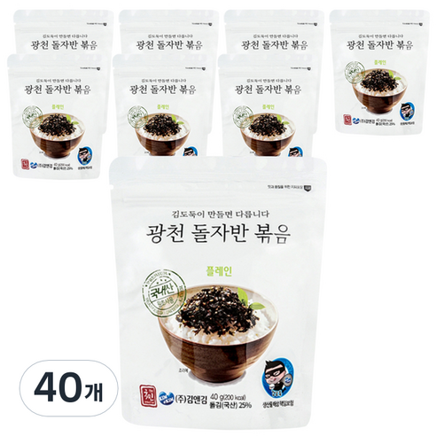 더국민 광천돌자반 플레인, 40g, 40개