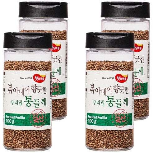 햇님마을 볶아내어 향긋한 우리집 국산 통들깨, 100g, 4개