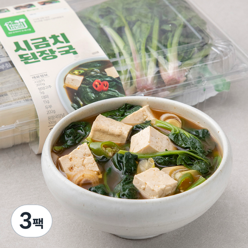 프레시밀 시금치된장국 밀키트 2~3인분, 520g, 3팩