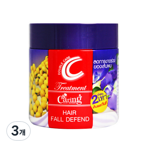 케어링 완두콩 꽃 Hair fall defend 헤어 트리트먼트 대용량, 3개, 500ml
