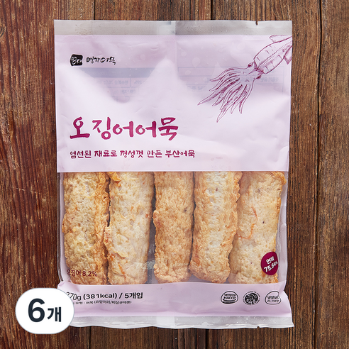 영자어묵 오징어어묵 5입, 270g, 6개