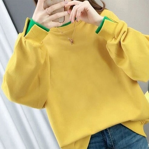 잔디잔디 페이크 레이어드 임산부 긴소매 맨투맨