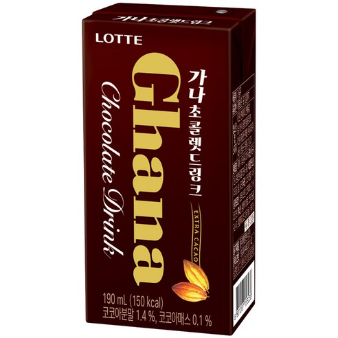 가나 초콜렛 드링크, 190ml, 24팩