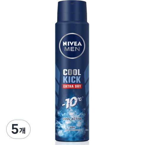 니베아 남성용 스프레이 쿨킥 데오드란트, 250ml, 5개