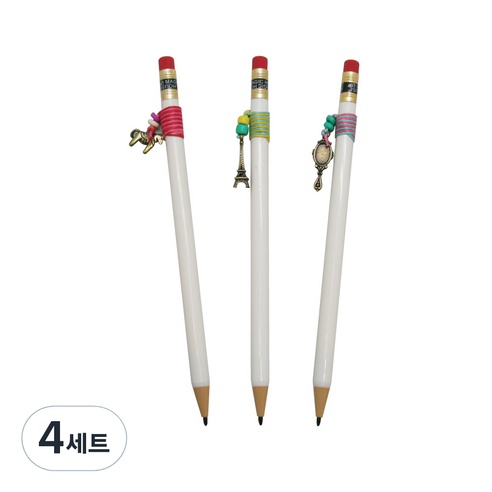 매직하우스 화이트 펜던트 전자동연필 3종 세트, 0.7mm, 4세트
