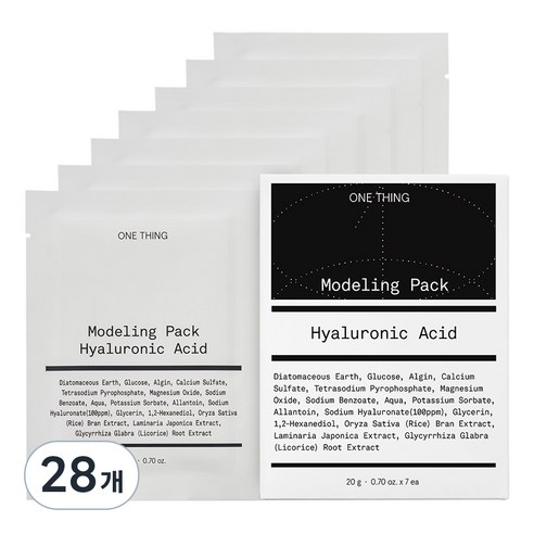 원씽 히알루론산 모델링 팩 20g, 28개, 1개입