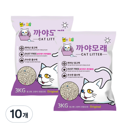 펫과사람 먼지없는 벤토나이트 고양이 까야모래 오리지날, 10개, 3kg